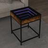 VidaXL Coffee Table with LED Infinity Smoked Oak 40x40x51 Cm 847674