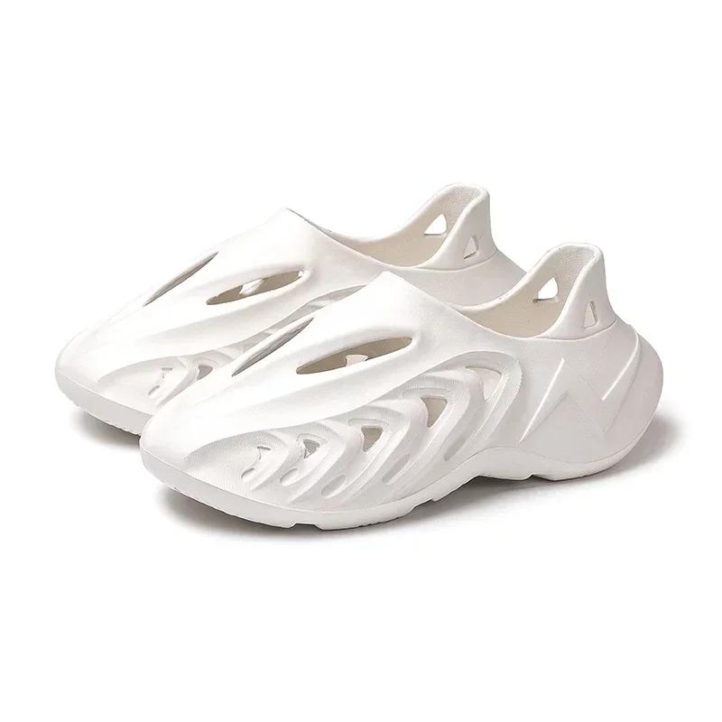 Herren Sandalen Wasserschuhe Slip-On Paare Gepolsterte Hohlraum-Hausschuhe Sneaker Gartenschuhe Damen Designer 45 white
