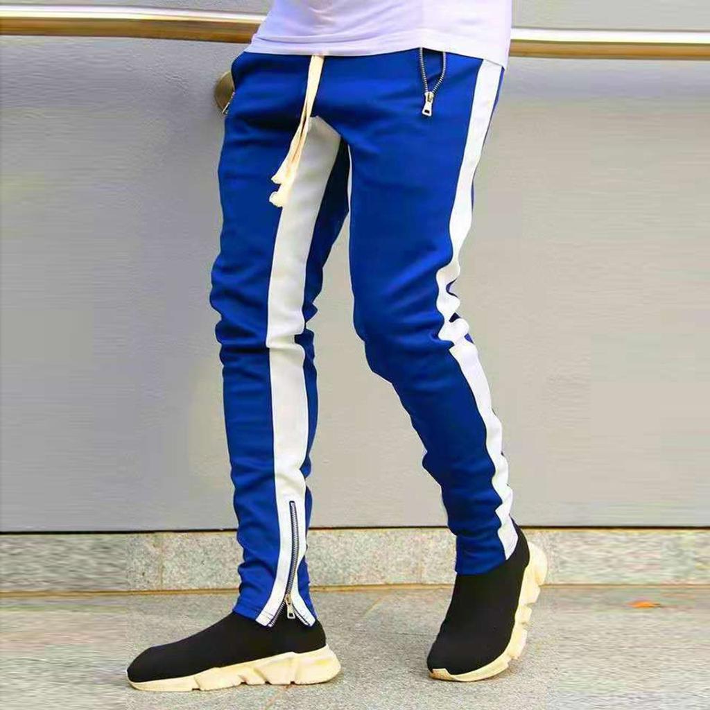 Spring And Autumn Sports Fitness Solid Color Trousers Men's Loose Running Casual Large Size Sweatpants Cotton