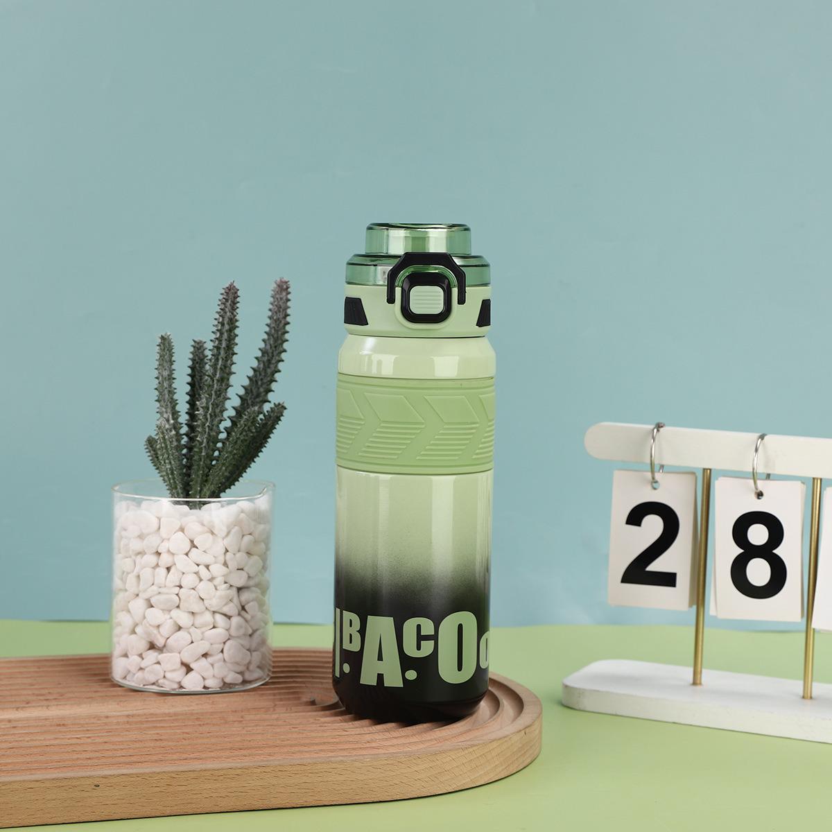 

316 Stainless Steel Insulated Outdoor Water Cup with Gradient Rope, Pop-up Lid, Lock, and Double Straw 650ml