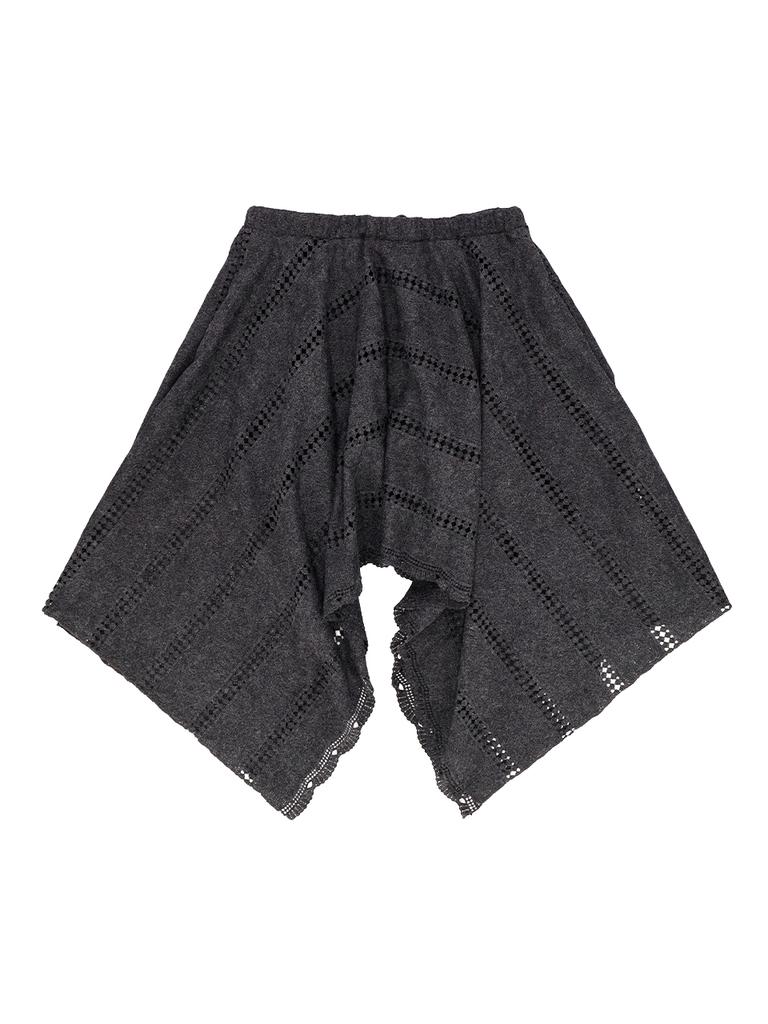 Cecese Bohemian Lace Cut Skirt Charcoal