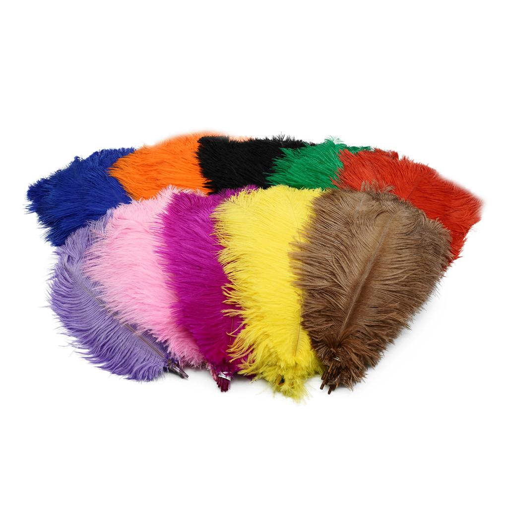 60Pcs/Lot Natural White Ostrich Feathers Handmade Craft Accessories Wedding Home Decorations