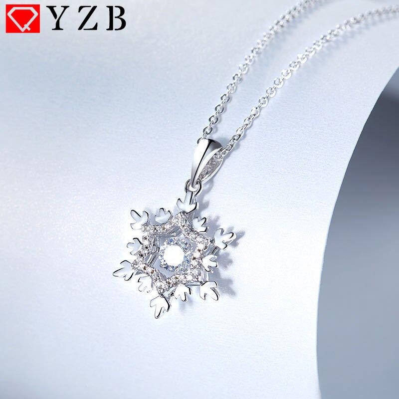 

0,5 карат D цвет VVS1 муассанит снежинка форма кулон ожерелье из стерлингового серебра 925 пробы О-цепочка модные украшения для женщин