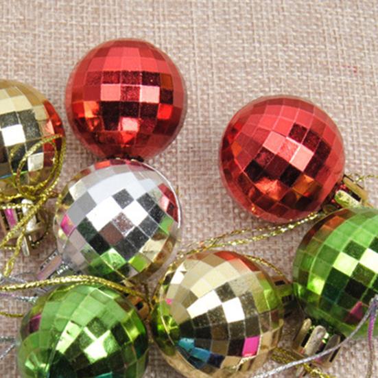 12 ks 3cm Vánoční stromek Barevná koule Nerozbitná Multistylová Galvanicky pokovená Jasná barva Vysoký lesk Festivalová Mini Vánoční Párty Dekorace K zavěšení