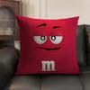 Cute Funny Art M-M&M'S Cushion Cover Summer Breathable Linen Organic Fabric Double-Sided Printing Sofa Pillow Case Home Decor