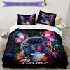 3pcs Custom Name Dog Bedding Set Duvet Cover Closure Includes 1 Duvet Cover & 2 Pillowcases, Soft and Comfortable for All Seasons.