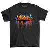 Cityscape Paint Drip Design T-shirt - Funny and Urban! 100% Cotton, Funny T-shir