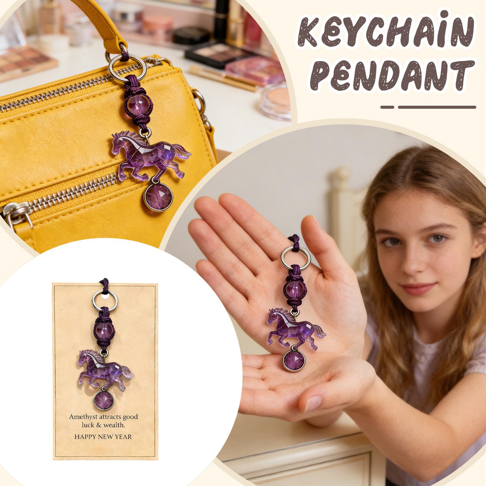 Horse Keychain – A Of Wisdom And Success ,2026,, Featuring A Complimentary Crystal Horse Keychain With A Symbolic Card. One Size