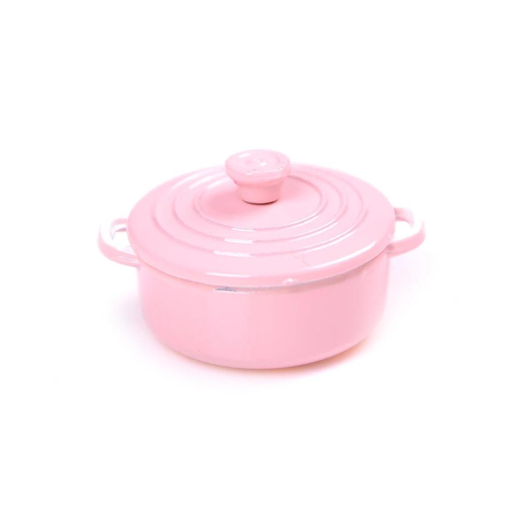 1:12Scale Dollhouse Miniature Kitchen Utensils Cooking Ware Mini Pot Boiler Pan with Lid Doll house Accessories Play Kitchen Toy