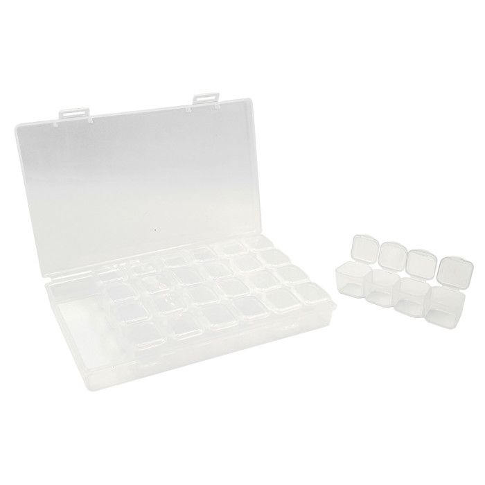 Boite rangement diamond painting 28 cases 17,5 cm