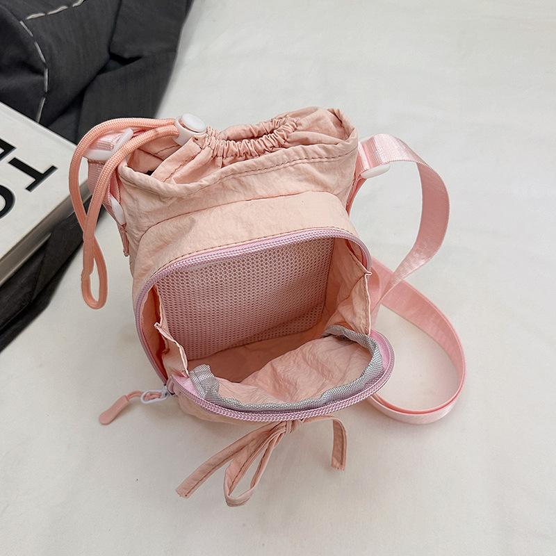 Bowknot Water Bottle Storage Bag Drawstring Waterproof Sport Shoulder Bag Portable With Strap Phone Pouch Cup Accessories