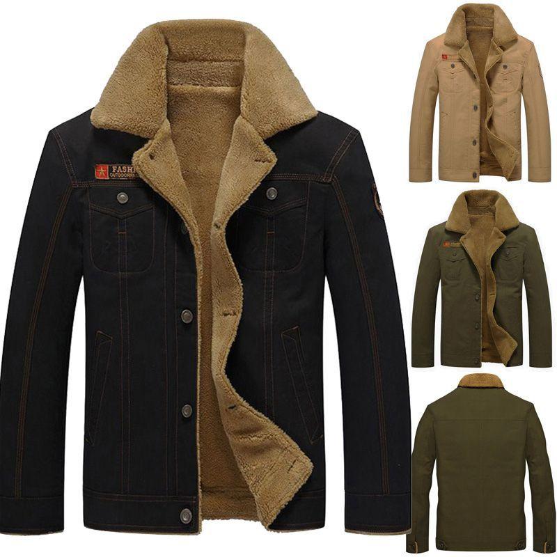 Winter Bomber Jacket Men Pilot Warm Male Fur Collar Army Tactical Jacket Coat