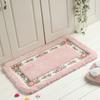 1 Pcs Pink Flower Rug Non-Skid Floral Bathroom Rug Easy To Use Bathroom Rugs  Bathroom