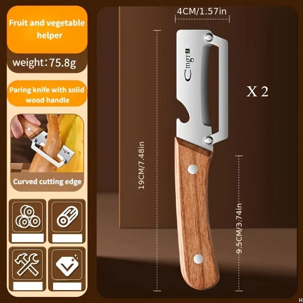 Multi-functional peeler Stainless Steel Vegetable Peeler with Wooden or Stainless Steel Handle Potato Peeler Kitchen-Specific7