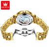 OLEVS Top Luxury Brand Men's Watches Original Automatic Mechanical Watch for Man Gold Stainless Steel Luminous Calendar Week