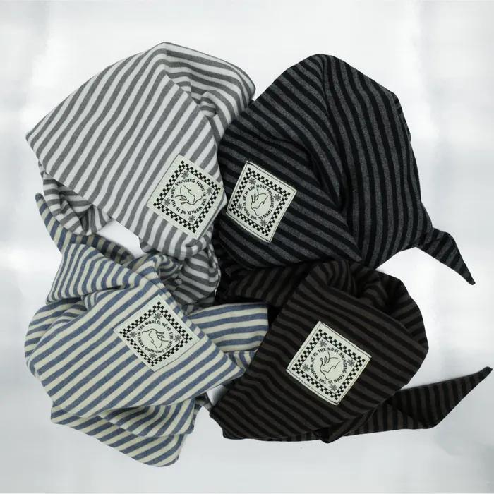 2000s Stripe Hair Kerchief vol.2 (white+grey)
