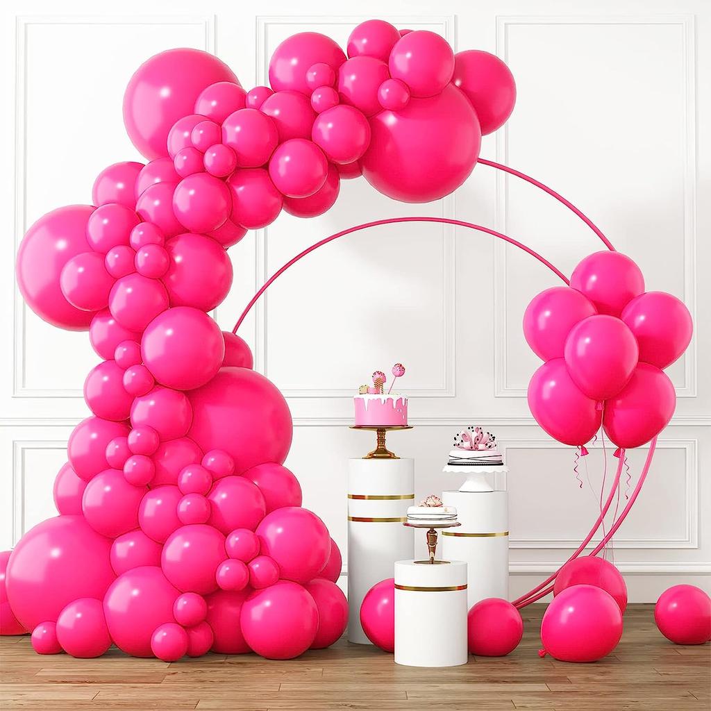 105PCS Pink Latex Balloon Set, Suitable for Birthdays, Graduation Ceremonies, Weddings, Anniversaries, and Party Decorations