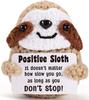 Positive Crochet Sloth Doll with Card Home Room Decor Handmade Knitting Emotional Support Sloth Animal Ornament Christmas Gift