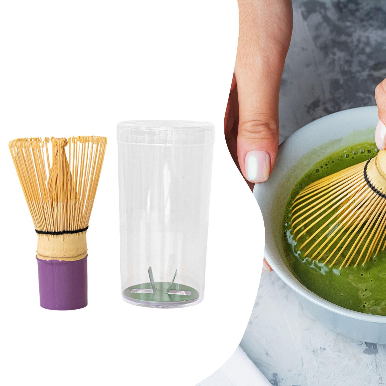 

Бамбуковый венчик для матча Часен Церемониальный аксессуар Чайная посуда Кисть Миксер для чая Зеленый порошок Purple Handle