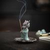 Mini Ceramic Dragon Incense Holder Burner for Tea Ceremony Meditation Zen Desk Decor Line Stick Fragrance Plug Stand Gift