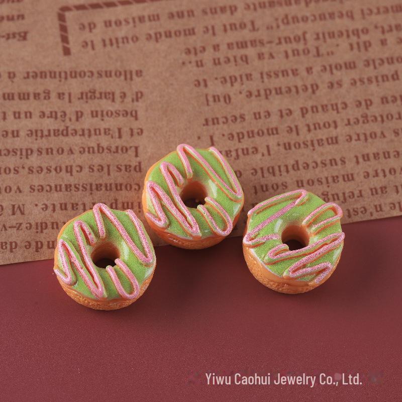 Simulation Food Play: Bread, Cake, Kitten, Bear, Toast & Donut Resin Jewelry Accessories