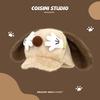 Cute plush ears puppy cap schoolgirl season warm palm octagonal hat photo beret