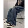 Hip Hop Rap Kot Pantolon Geniş Paça Genç Kot Pantolon Erkek Düz Paça Retro Bol Pantolon Büyük Beden Denim Pantolon