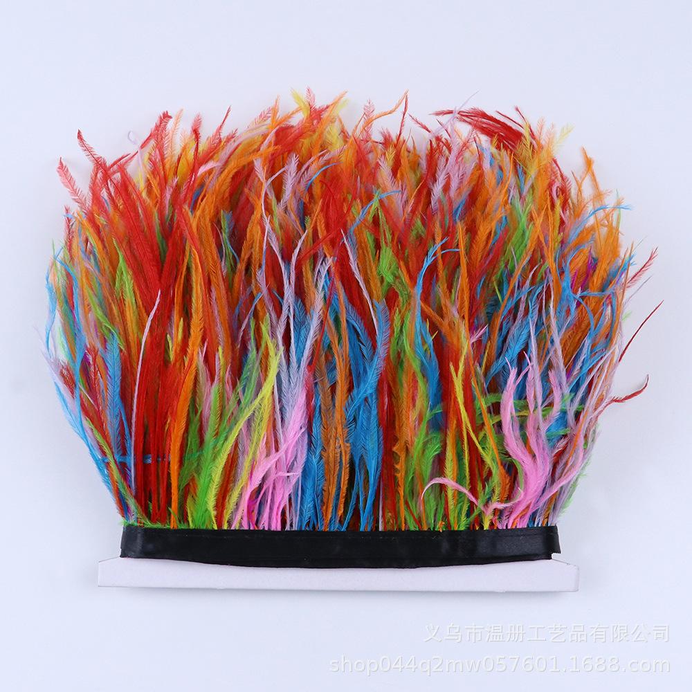 

10-15Cm Mixed Color Ostrich Hair Cloth Edge Clothing Accessories Dress Lace Two-Color Ostrich Hair Skirt