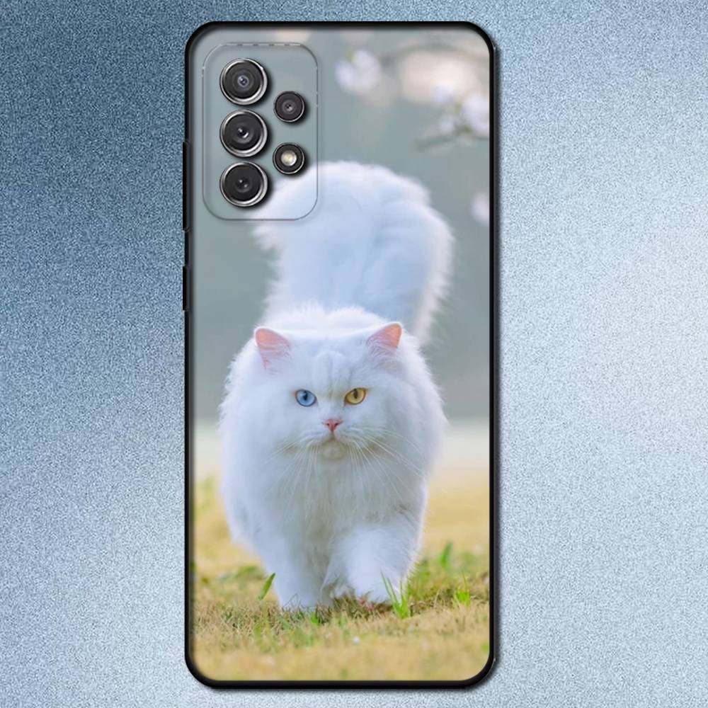 Lovely Cat Funny Phone Case For Samsung S25,S24,S21,S22,S23,S30,Ultra,S20,Plus,Fe,Lite,Note,10,9,5G Black Cover