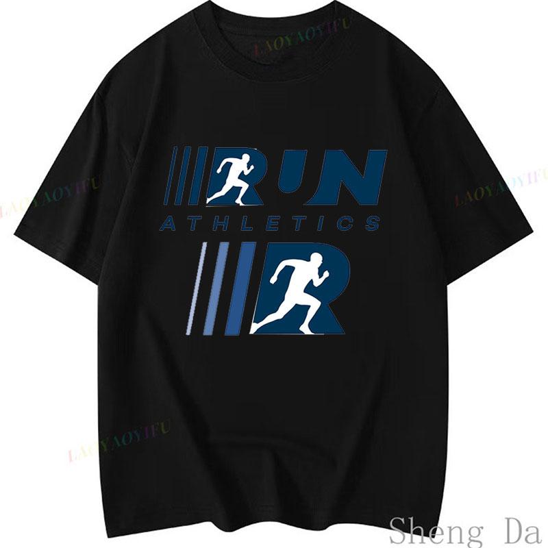 Camisetas Run Athletics Running T Shirt Outdoor Clothing Summer Short Sleeve Crew Neck Casual Sport T Shirts