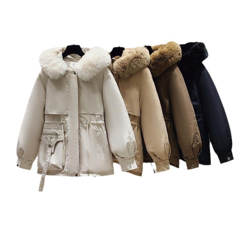 Winter New Thickened Cotton Clothing Loose Velvet Fur Collar Cotton Coat Early Winter Coat