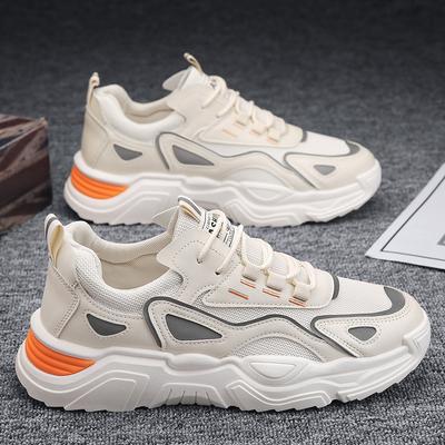 2023 Sommer neue atmungsaktive und geruchsabweisende Mesh-Sport-Forrest Gump Casual Running vielseitige kleine weiße dicke Sohle erhöhte trendige Papa-Schuhe