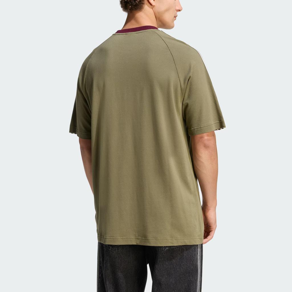 Adidas Originals T Shirts Men's Strata Olive Green Crew Neck Moderate KV4446