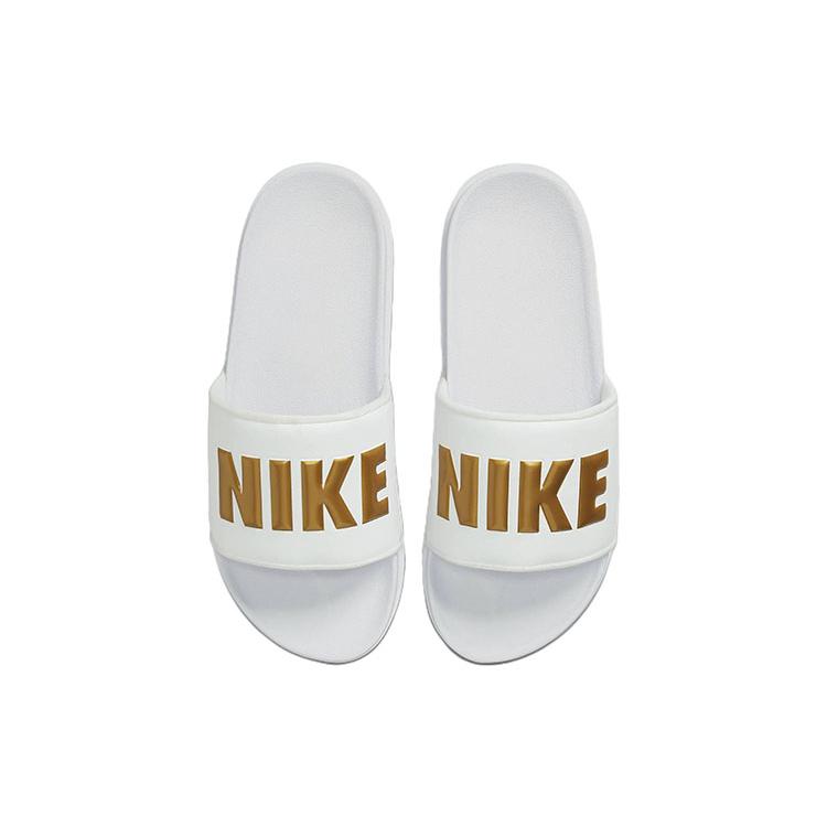 New Nike Offcourt Slide 'White Metallic Gold' Women's BQ4632-106
