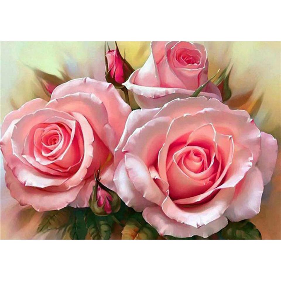 

5D DIY алмазная живопись цветок горный хрусталь роза картина полная круглая вышивка крестиком комплект мозаичная ваза украшение подарок Full Round 20x30CM