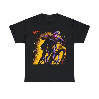 Mountain Biker Adult Unisex T Shirt Art Tee Cyclist Bicycle Outdoors BMX Tee