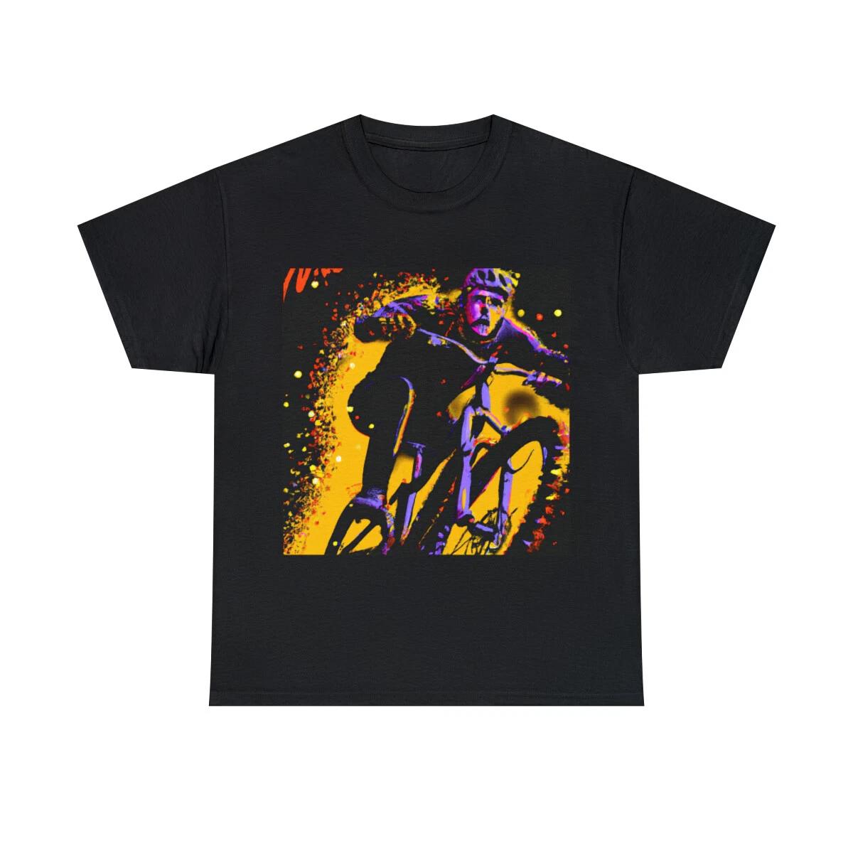 Mountain Biker Adult Unisex T Shirt Art Tee Cyclist Bicycle Outdoors BMX Tee S