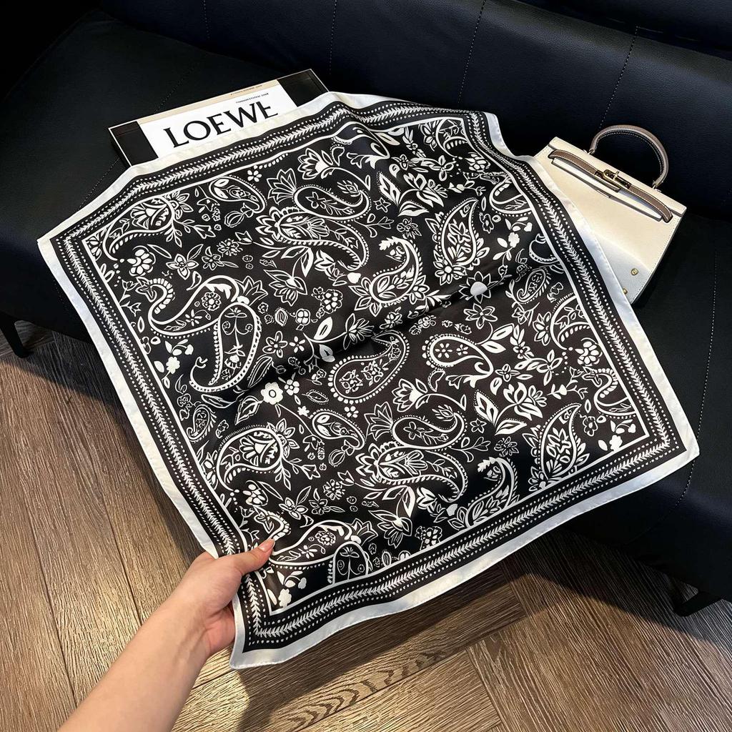 Elegant Silk-Style Square Scarf: Fashionable, Professional Decorative Shawl for Women