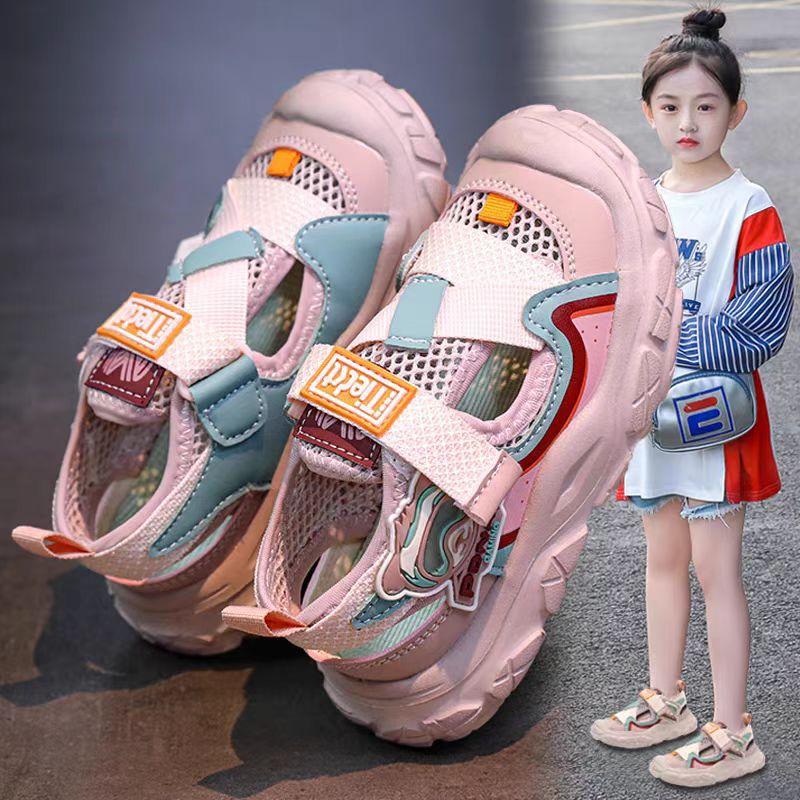 Kids Sports Sandals Thick Soft Sole Children Running Shoes Mesh Breathable 2025 Summer Students Casual Shoes Trendy Comfortable