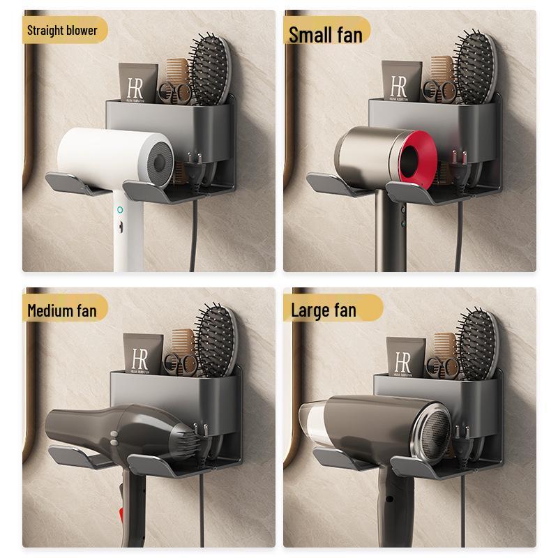 Wall-Mounted Punch-Free Dyson Hair Dryer Storage Bracket for Bathroom