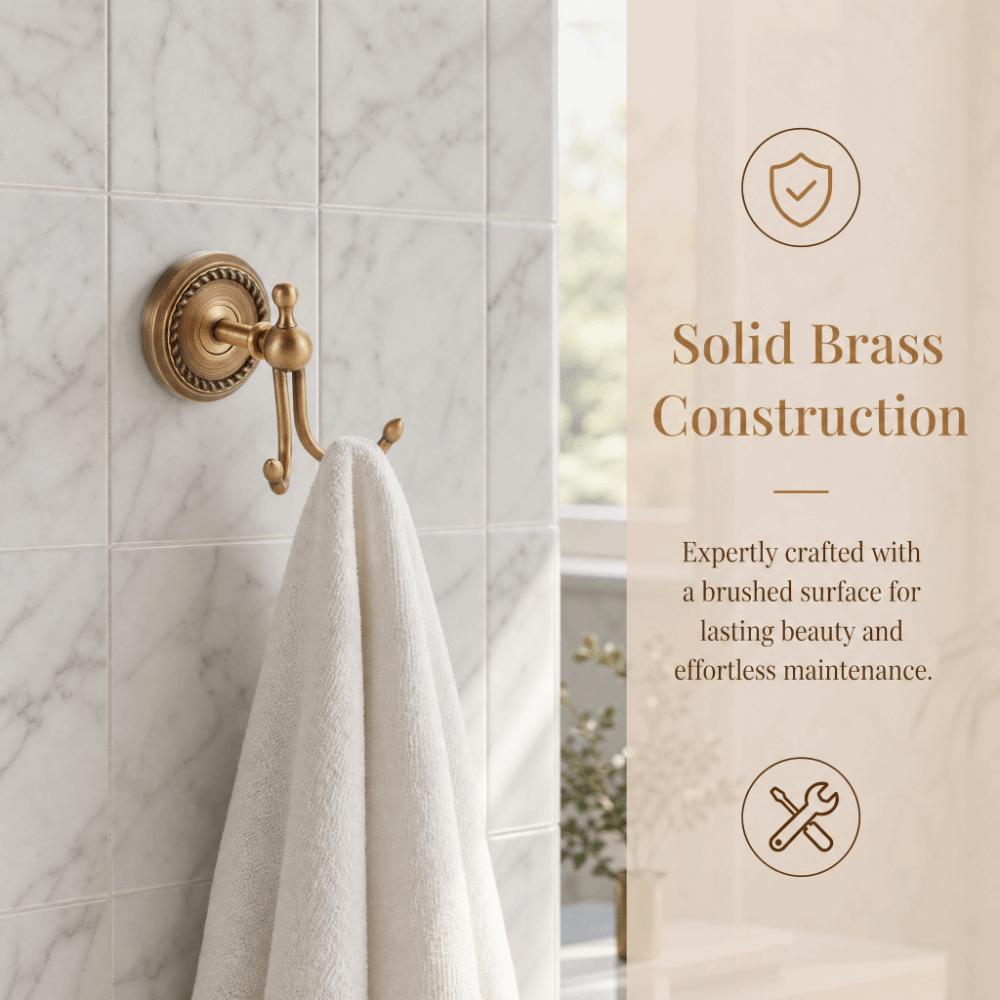 Wall Mounted Towel Hanger Hook Antique Gold Robe Hook Bathroom Entryway Closet Kitchen