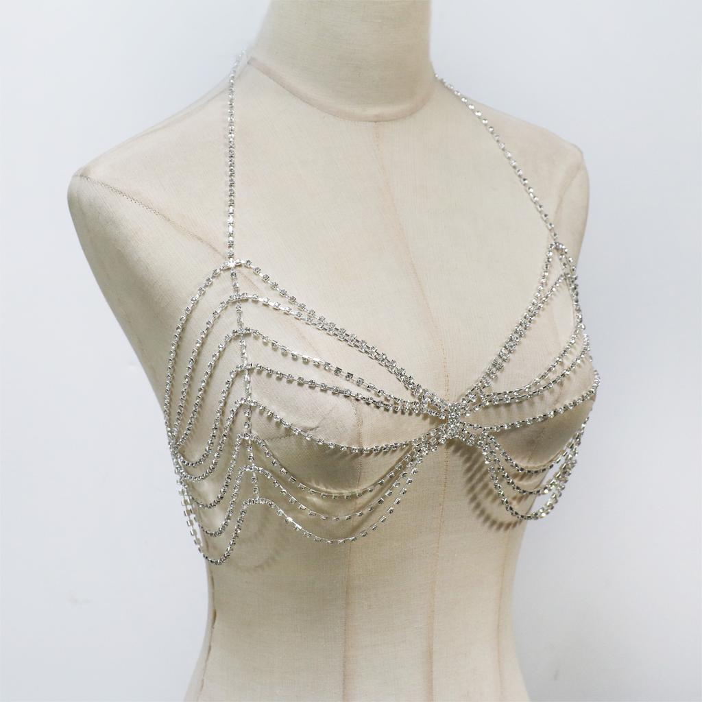 Sexy Jewelry, Fashionable Simple Chain Rhinestone Breast Chain, Sexy Nightclub Party Wear Europe And America