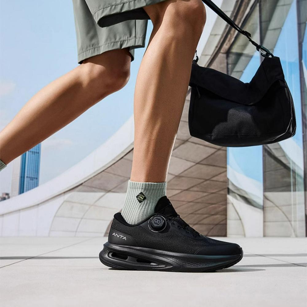 Anta Soft Cushioning Comfortable Trendy Shock Absorbing Non-Slip Low-Top Training Running Shoes Men Sneaker Black 112527711-6