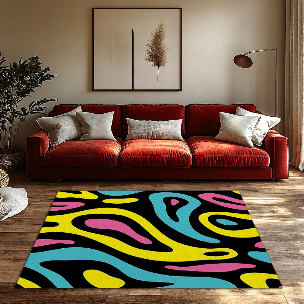 Boho Area Rug Abstract Pattern Modern Home Decor Fuzzy Floor Mat Living Room Bedroom Carpet Non Slip Washable Rugs
