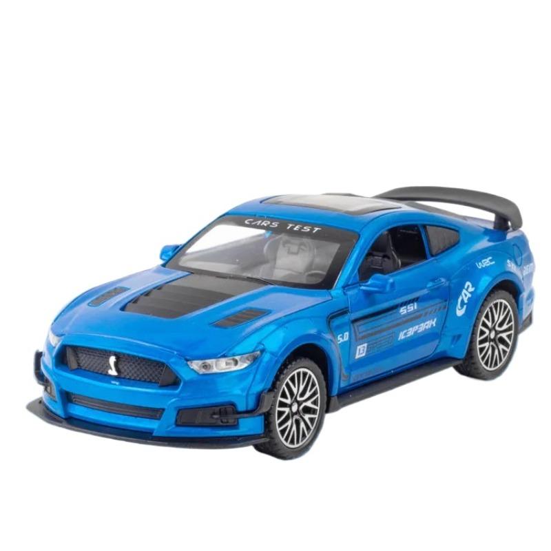 1/32 Ford Mustang GT500 Supercar Alloy Car Model Sound Pull Back Car 4 Open Door Children's Gifts Toy
