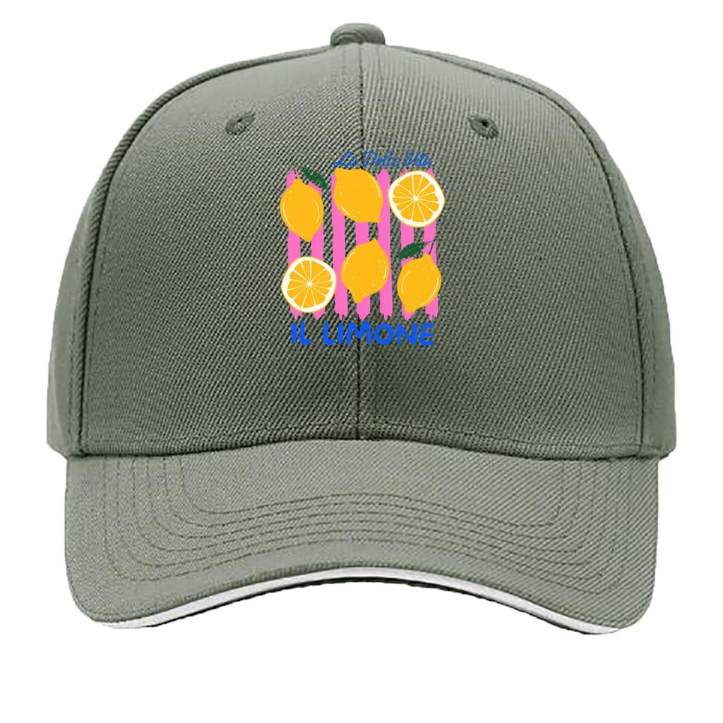La Dolce Vita Il Limone Lemon Slice Art Sandwich Baseball Cap Unisex Women Sun Cap Outdoor Workouts Hat