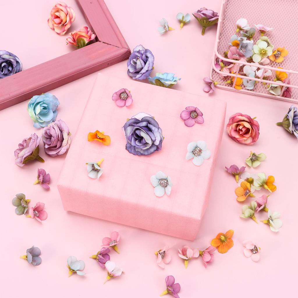 220 Pieces Mini Flower Heads,Artificial Rose Flowers With Stems