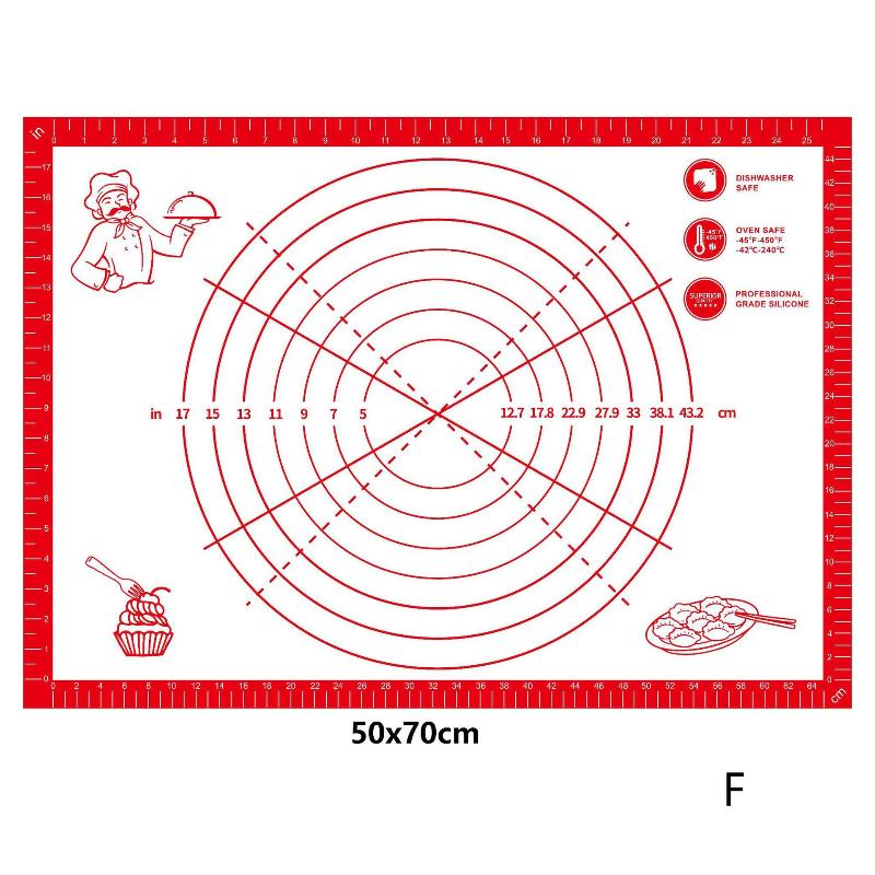 1 Stück Silikon Antihaft-Küchenhelfer Backformen Backmatte Knetmatte Teigmatte Pizza Kuchen Teigbereiter Küche Kochen Grill