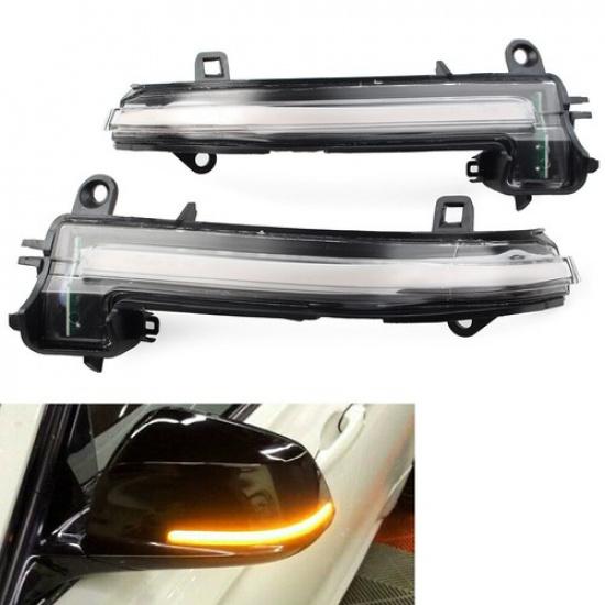 Pair Dynamic Turn Signal Mirror Sequential Light For BMW F20 F30 F33 F34 Clear