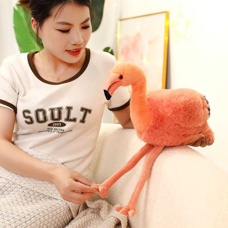 Rosa Flamingo Kuscheltier - Schlafbegleiter & Wohnzimmerdeko Puppe